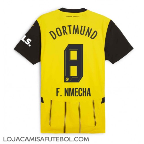 Camisa de Futebol Borussia Dortmund Felix Nmecha #8 Equipamento Principal 2024-25 Manga Curta